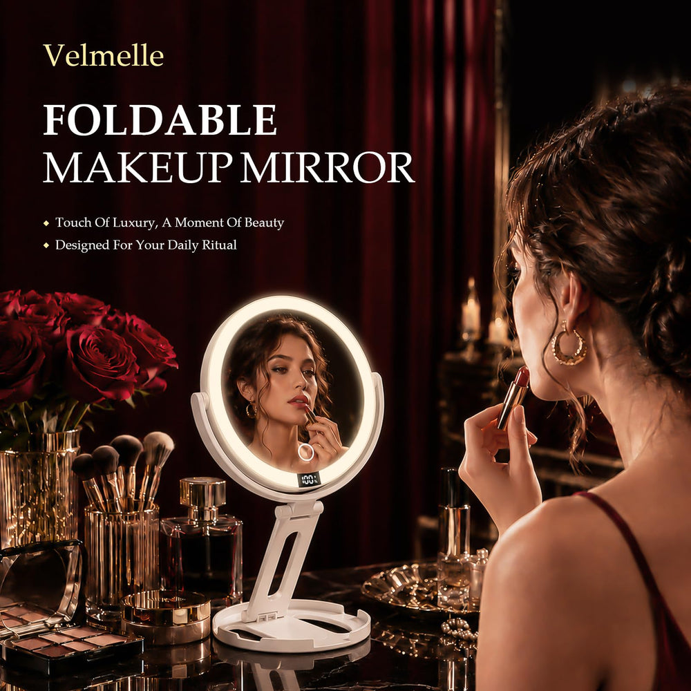 Velmelle 30x magnifying side close-up for precise makeup benefit