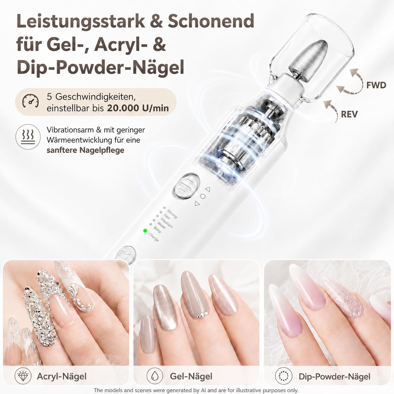 Velnail sapphire grinding wheel detail for precise cuticle removal
