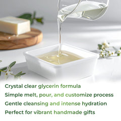 velona close-up of transparent glycerin block showing crystal clarity and texture