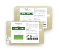 velona finished soap with botanicals showcasing transparent base and decorative detail