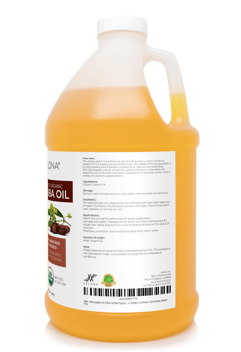 velona jojoba oil on hand showing lightweight texture for quick skin absorption