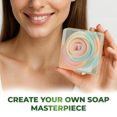 velona pouring melted soap into mold demonstrating smooth pour and clean edges