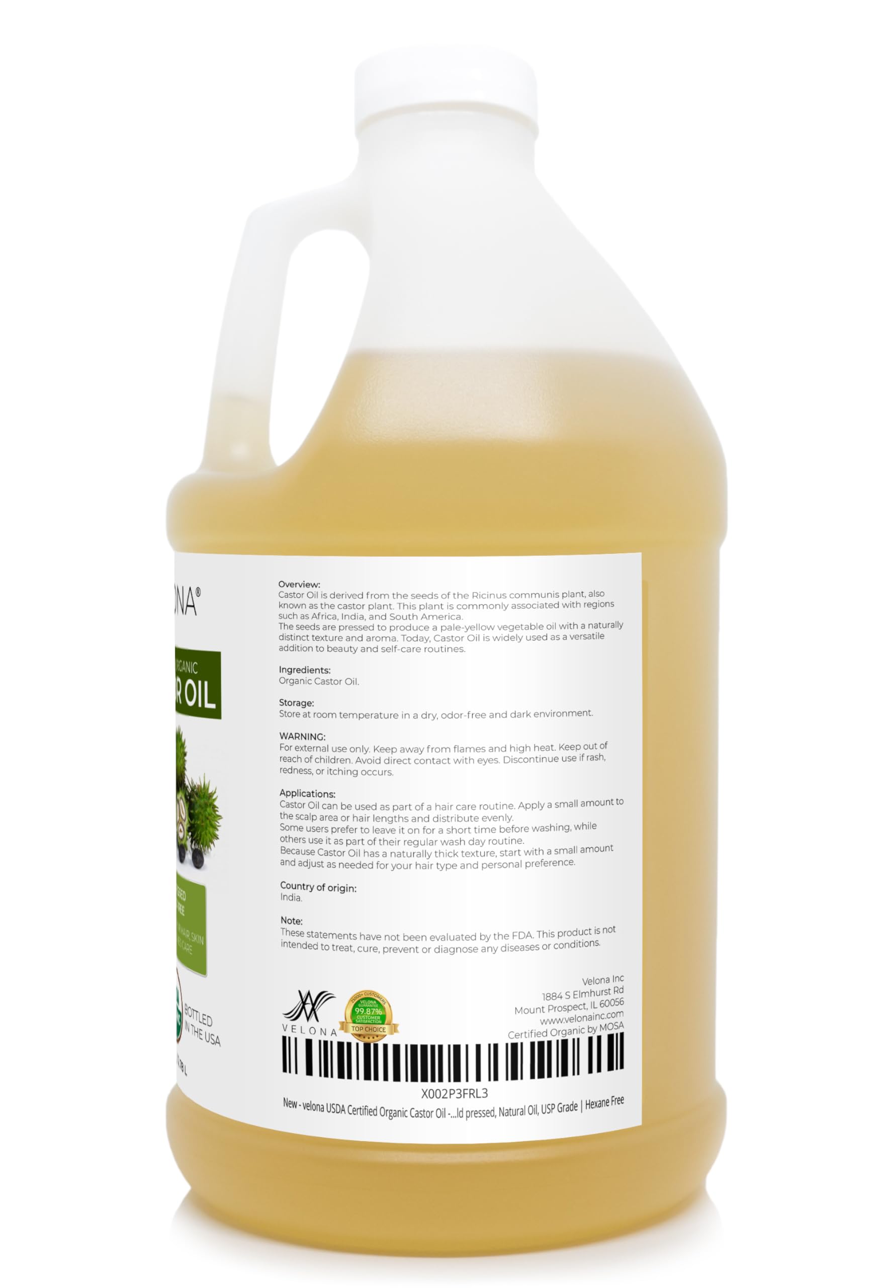 velona gallon bottle held in hand showing scale and bulk supply advantage