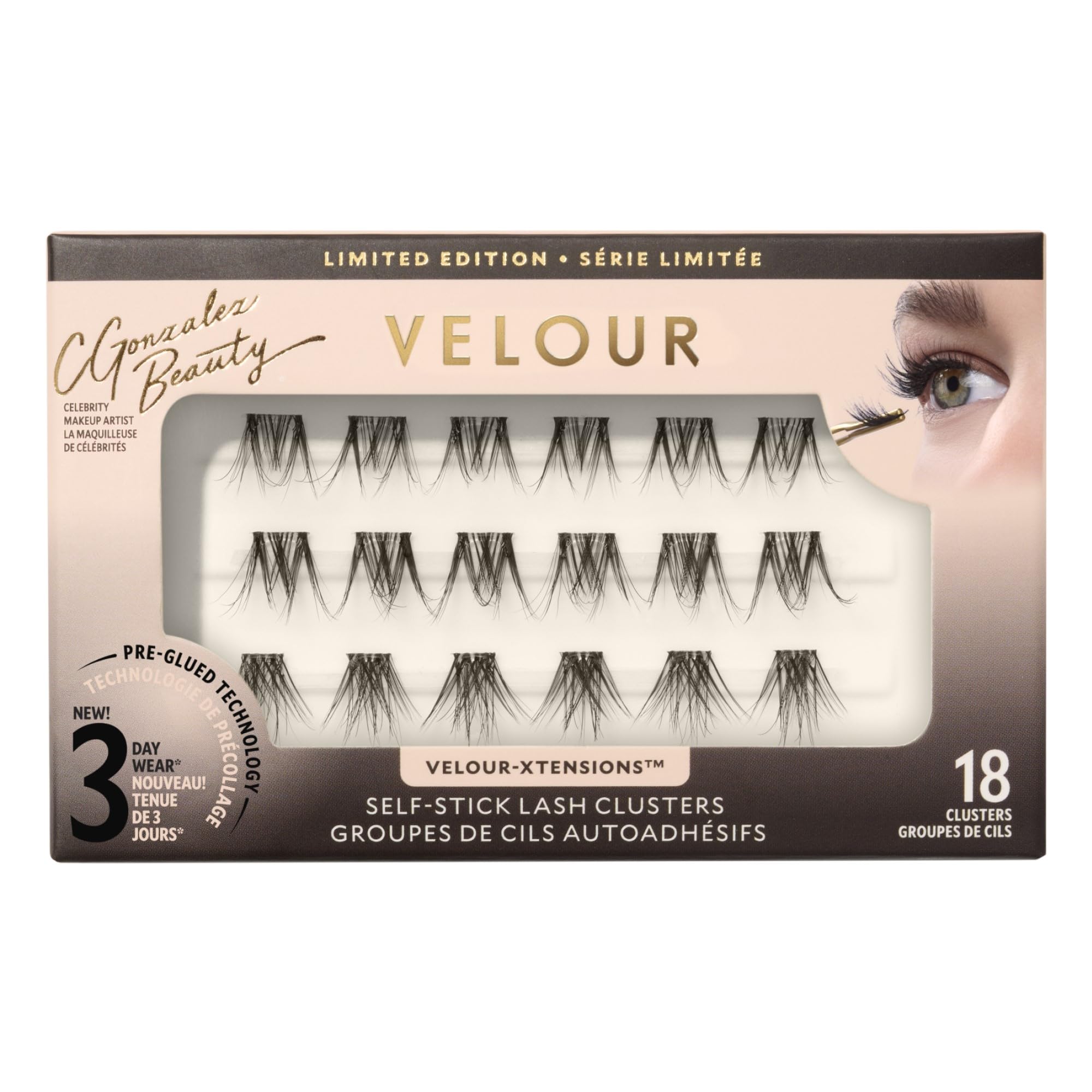 Velour product front packaging showing 18 clusters and branding for quick recognition