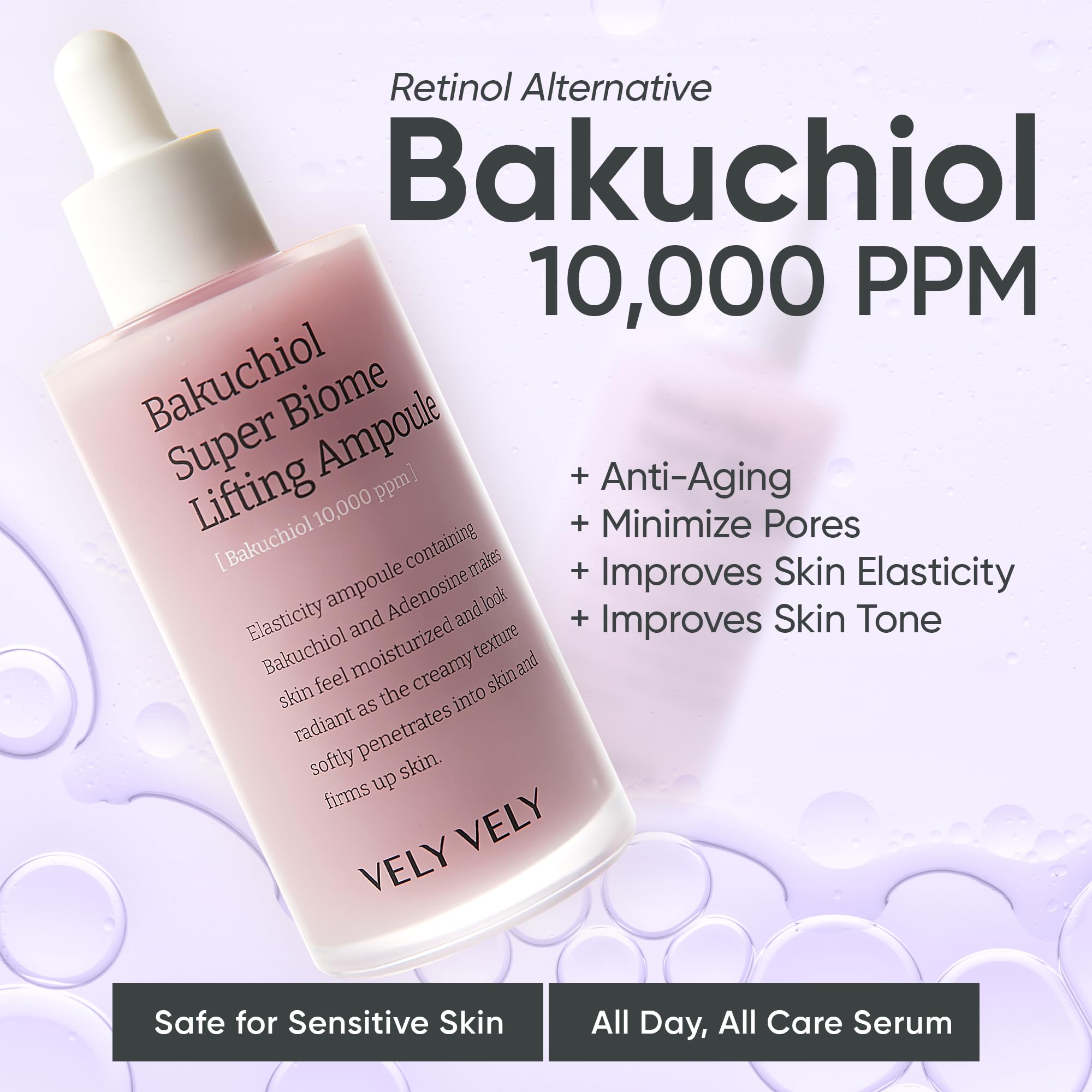 VELY VELY ampoule staged with toner and moisturizer to show routine placement