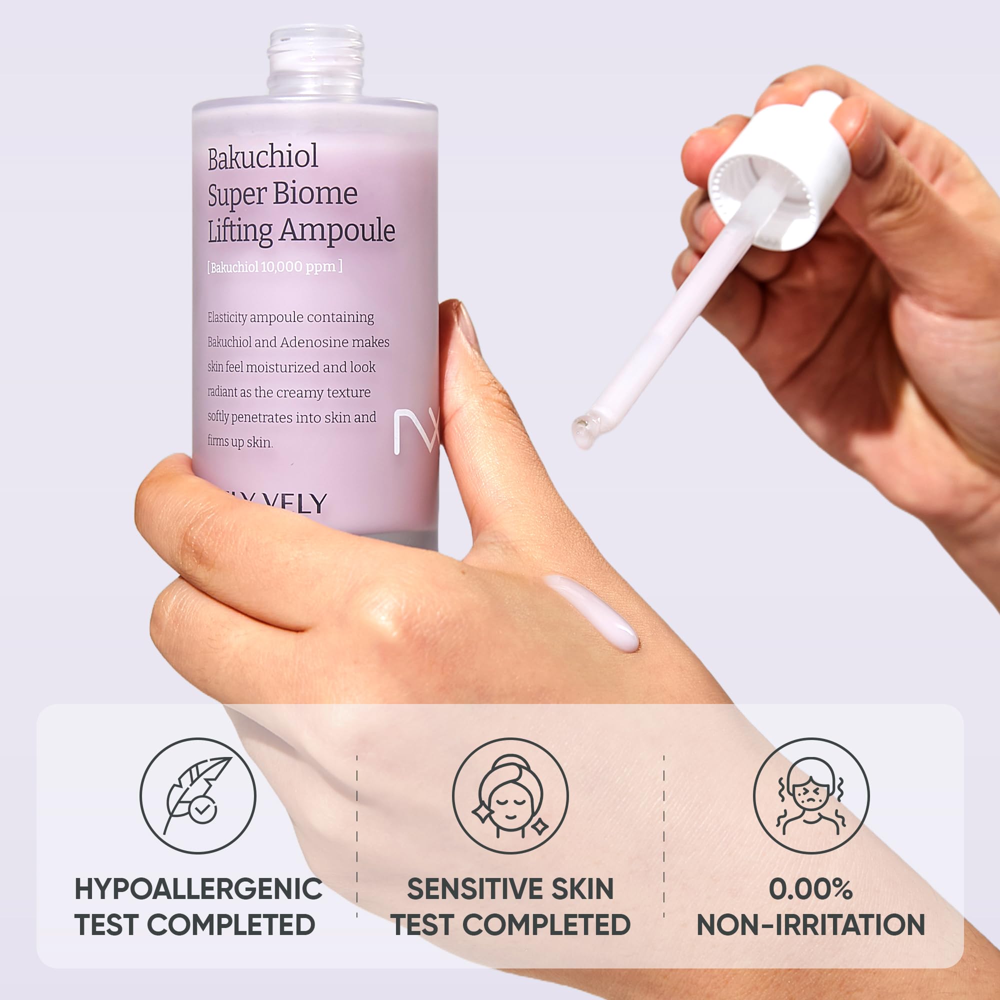 VELY VELY before and after texture illustration to show smoother-looking skin