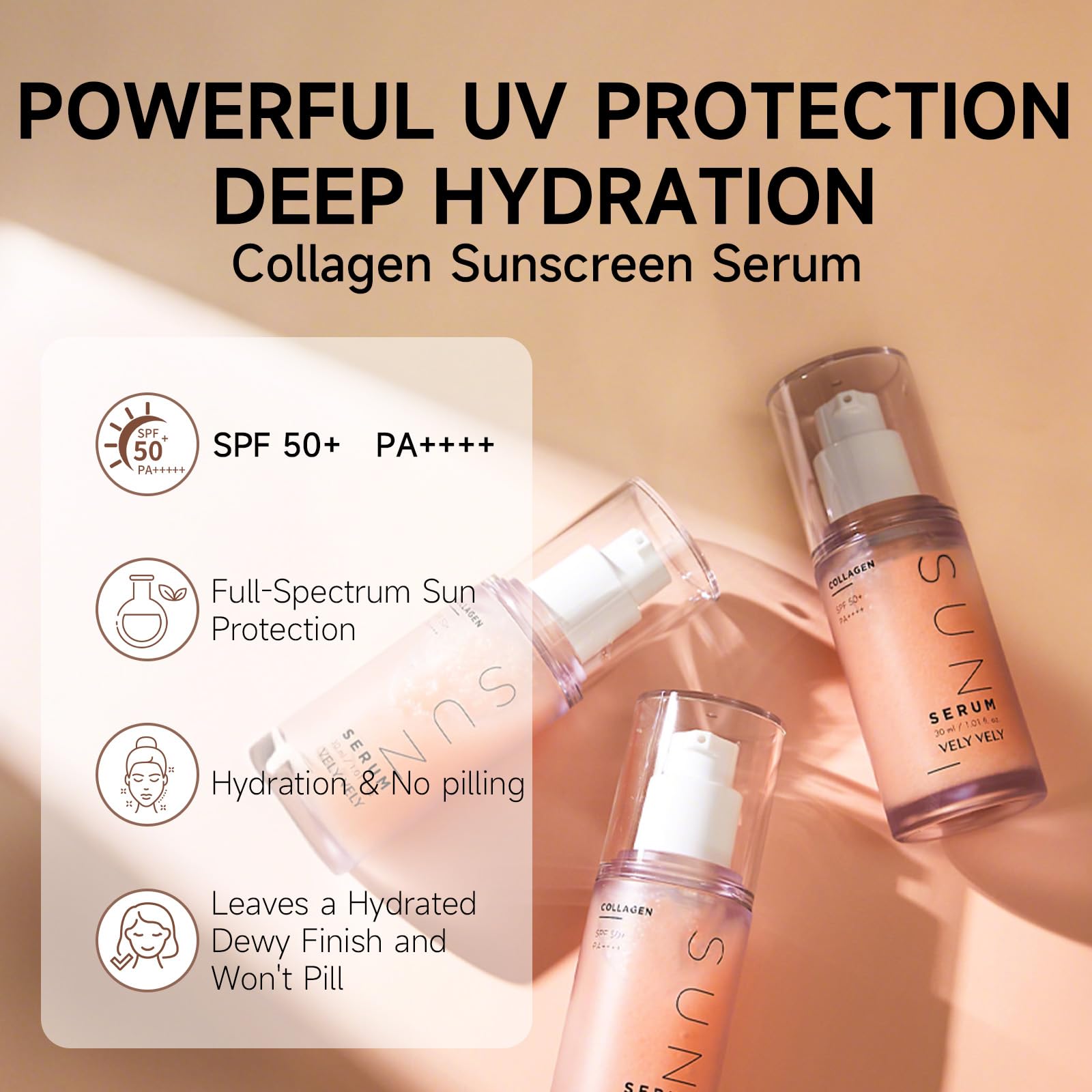 VELY VELY close-up texture of serum emphasizing quick absorption and hydration