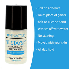 VenActive clear finish on skin detail, shows invisible hold and comfort