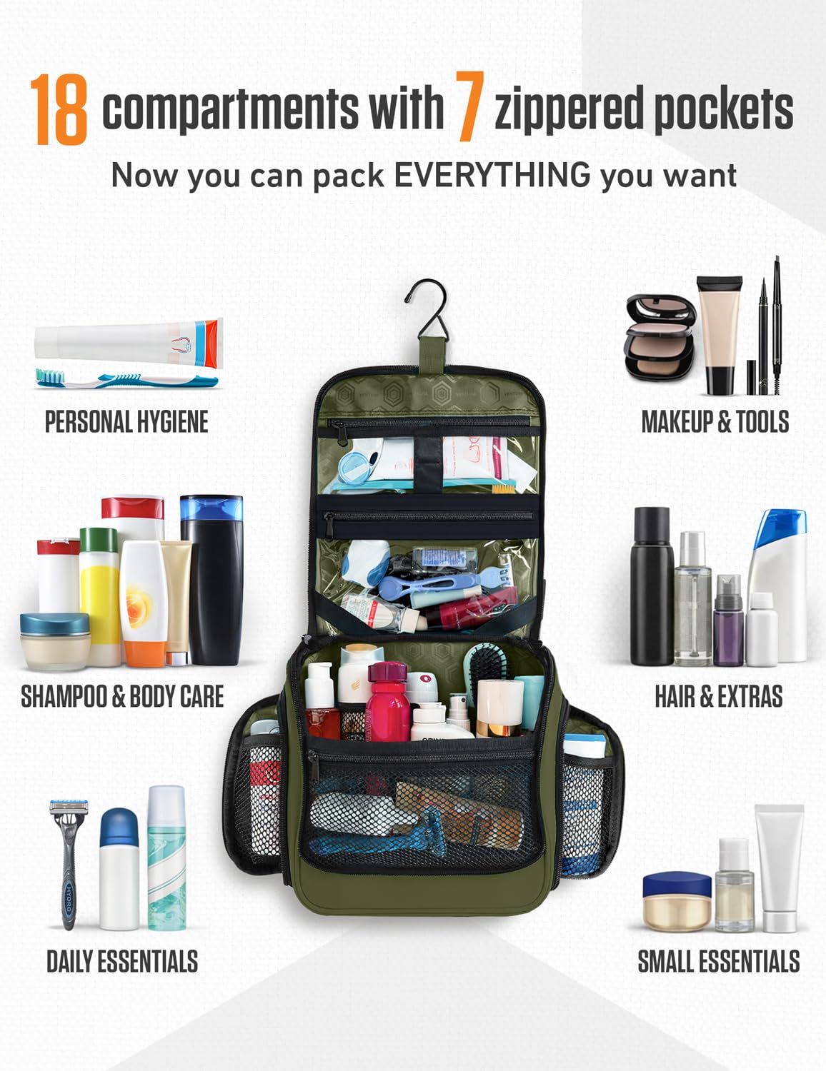 VENTURE 4TH open hanging full view with 18 compartments for fast visibility benefit