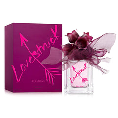 Vera Wang Love Struck bottle detail highlighting glass design and cap benefit