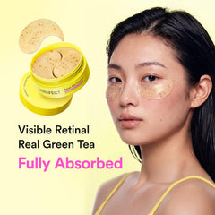 VERAFECT patch applied under-eye demonstrating immediate cooling effect