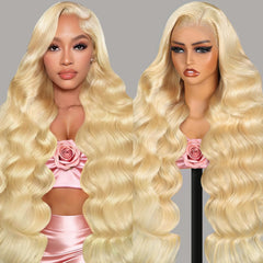 VERAVER 613 blonde front view showing natural hairline and length benefit
