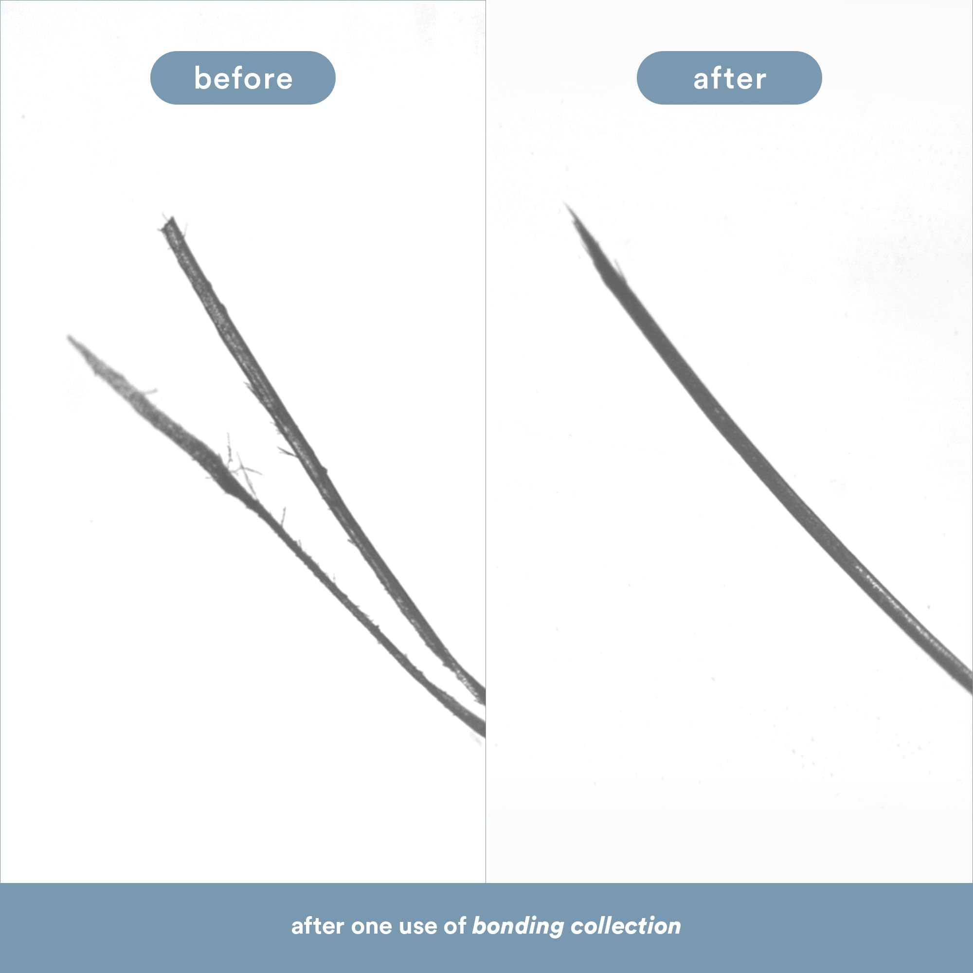 VERB Bonding Mask before and after hair comparison showing improved softness