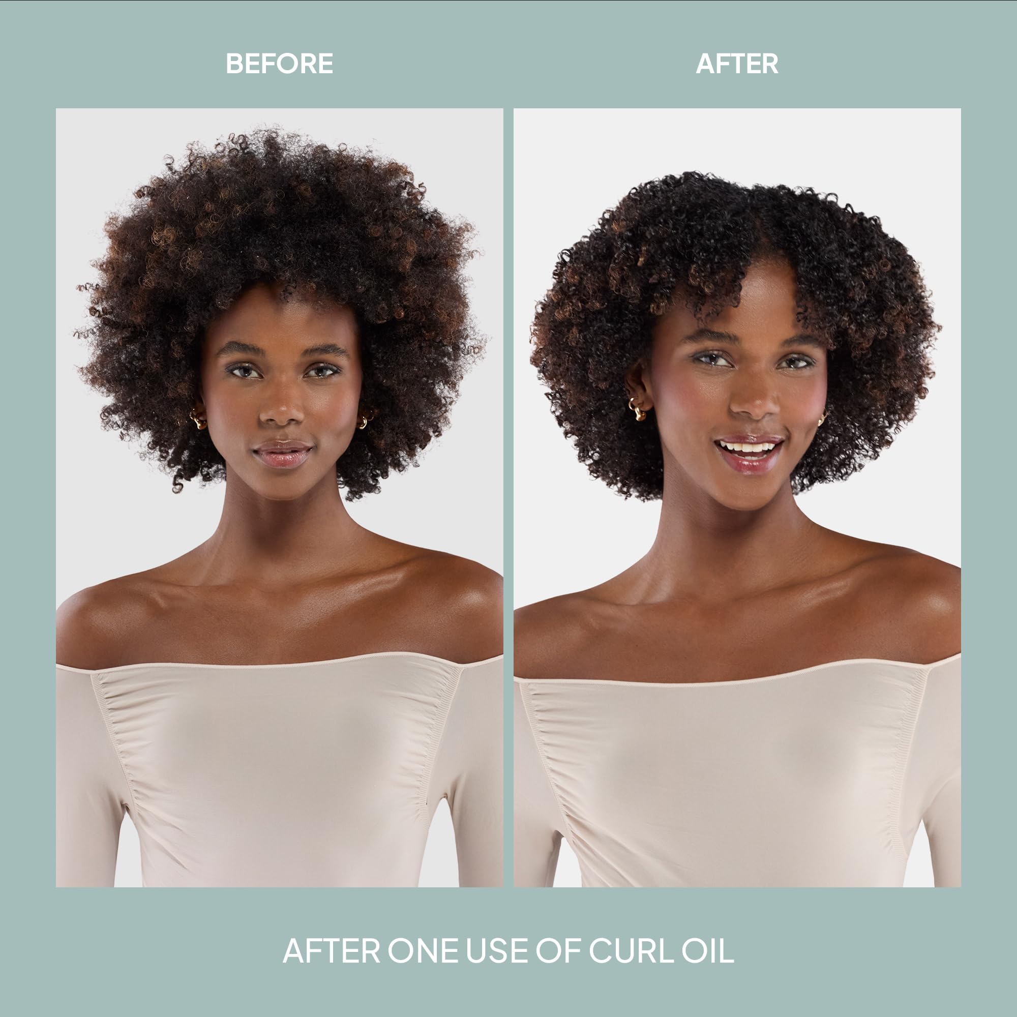 VERB applying oil to damp curls to boost definition and reduce frizz