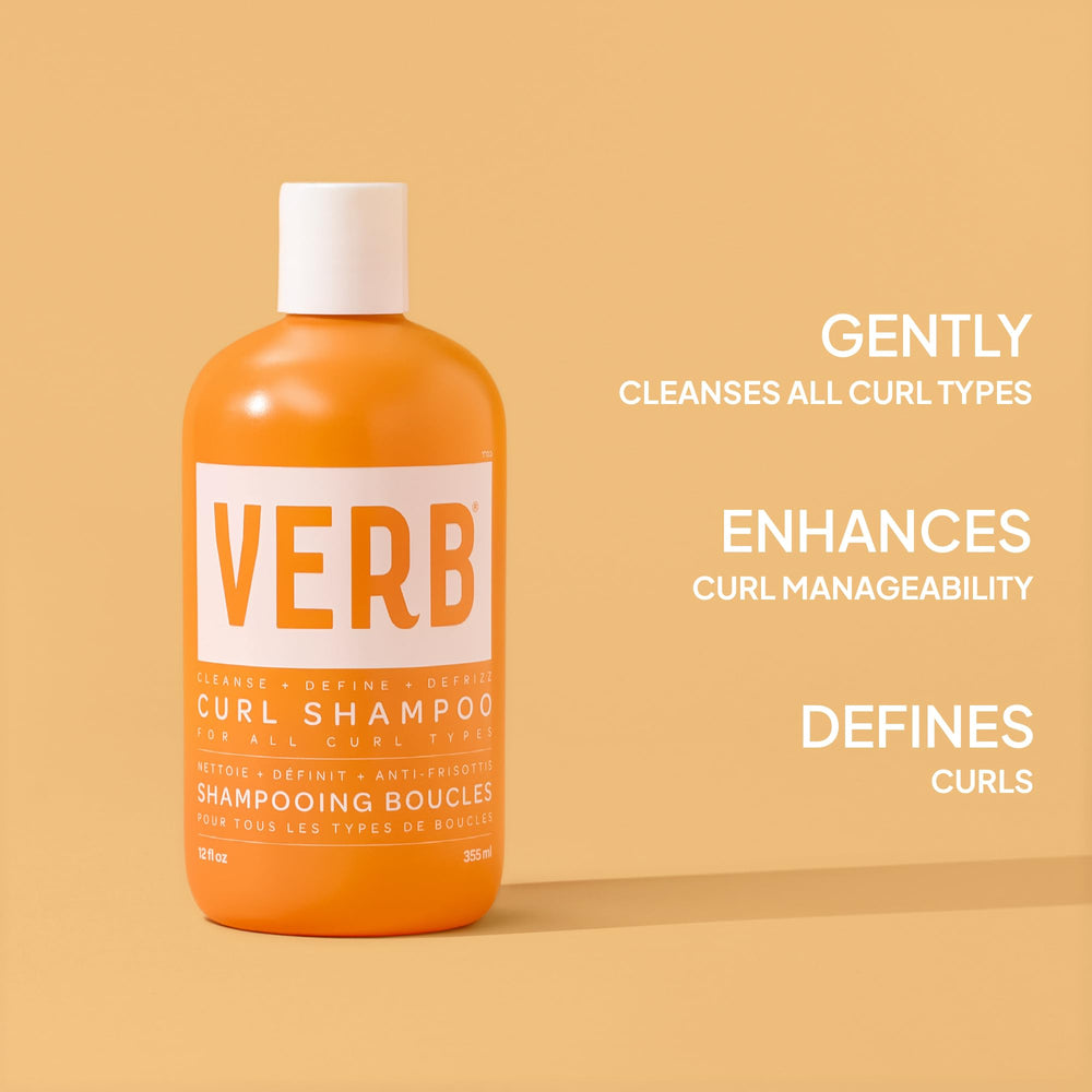 VERB curl shampoo pump dispenser highlighting easy, controlled dosing benefit
