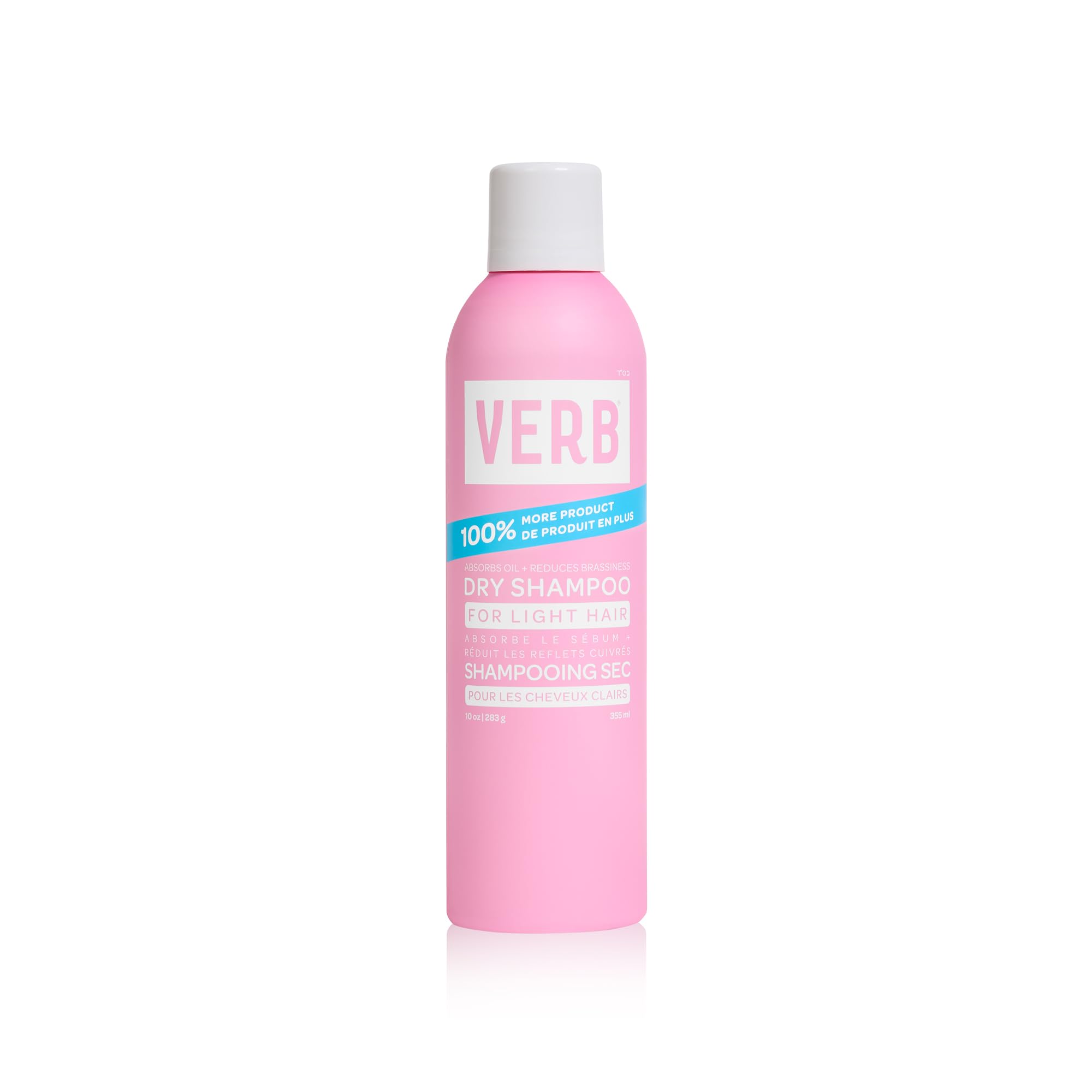 VERB front packaging of dry shampoo light showing bottle and branding for quick identification and benefit