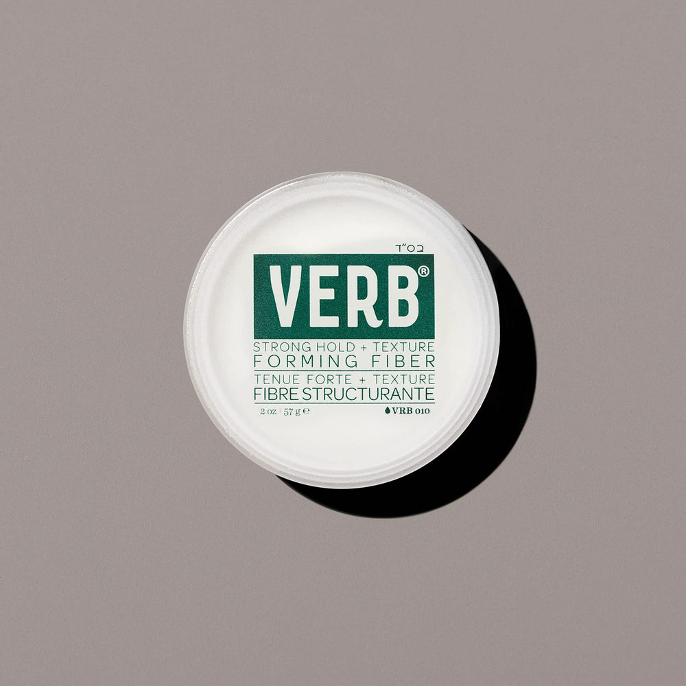 VERB forming fiber displayed with beeswax and lanolin ingredients for thicker hair feel