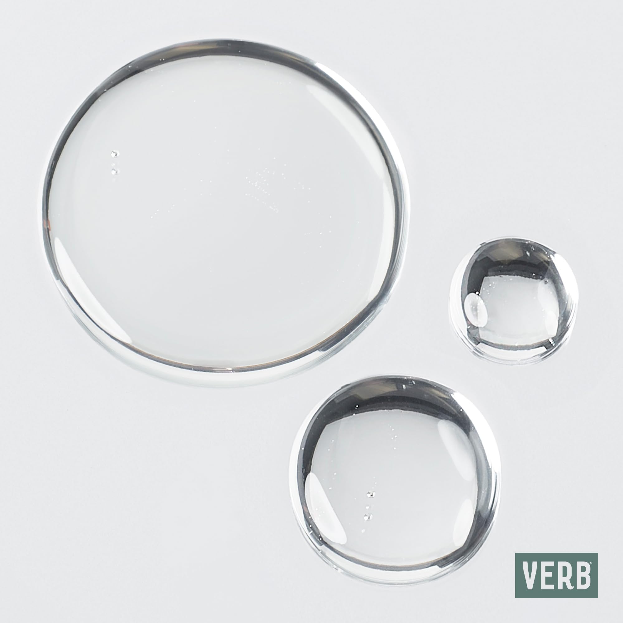 VERB before-and-after hair comparison showing reduced frizz and shine
