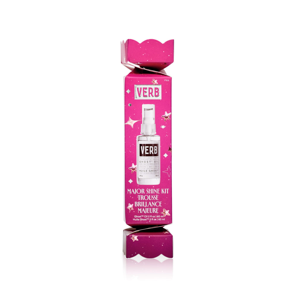 VERB front packaging ornament display shows gift-ready shine benefit