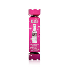 VERB front packaging ornament display shows gift-ready shine benefit