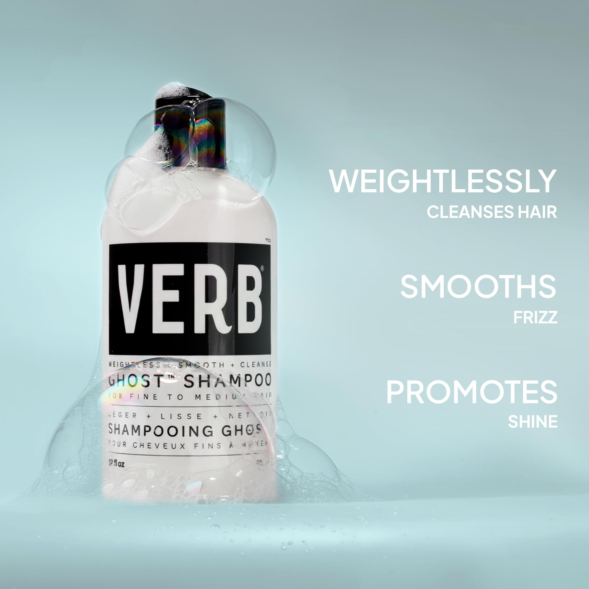 VERB Ghost shampoo creamy pour demonstrating lightweight texture