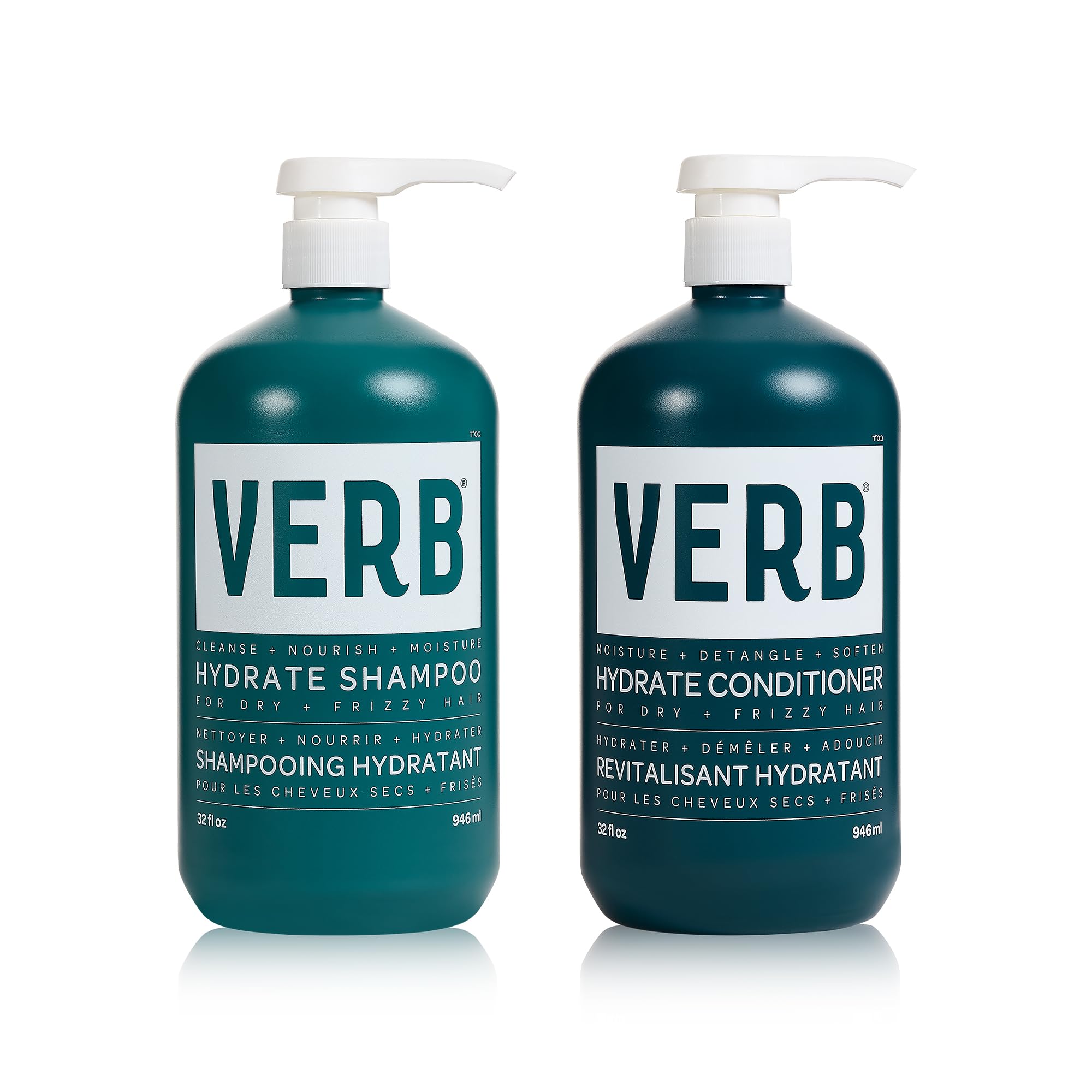 VERB Hydrate duo front packaging showing both 32 oz bottles for long-lasting moisture