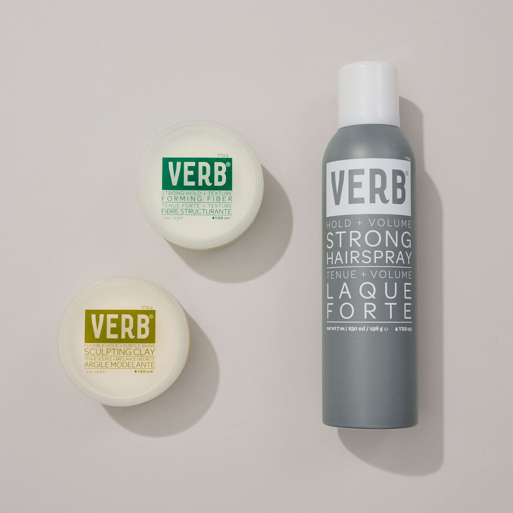 VERB sculpting clay added to dry hair creating textured separated strands