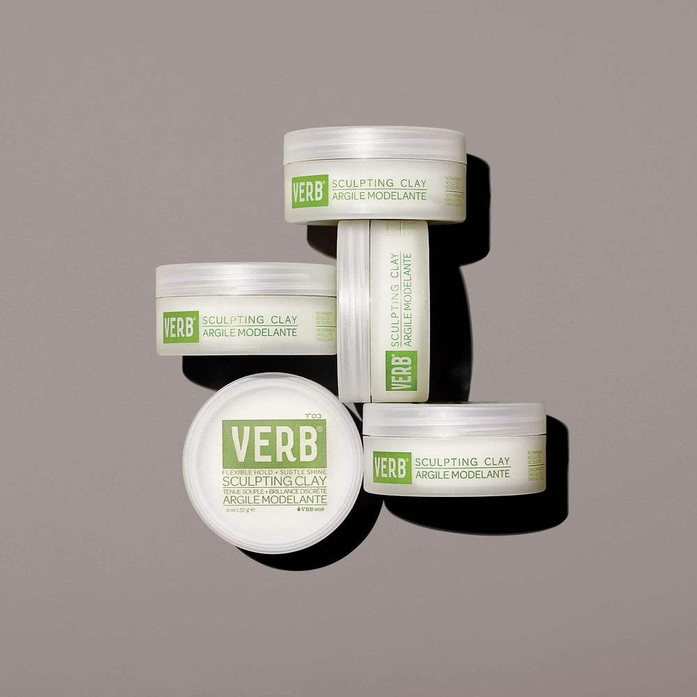 VERB sculpting clay next to a credit card to show the 2 oz travel-friendly scale