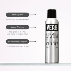 VERB spray action on hair demonstrating quick-dry application benefit