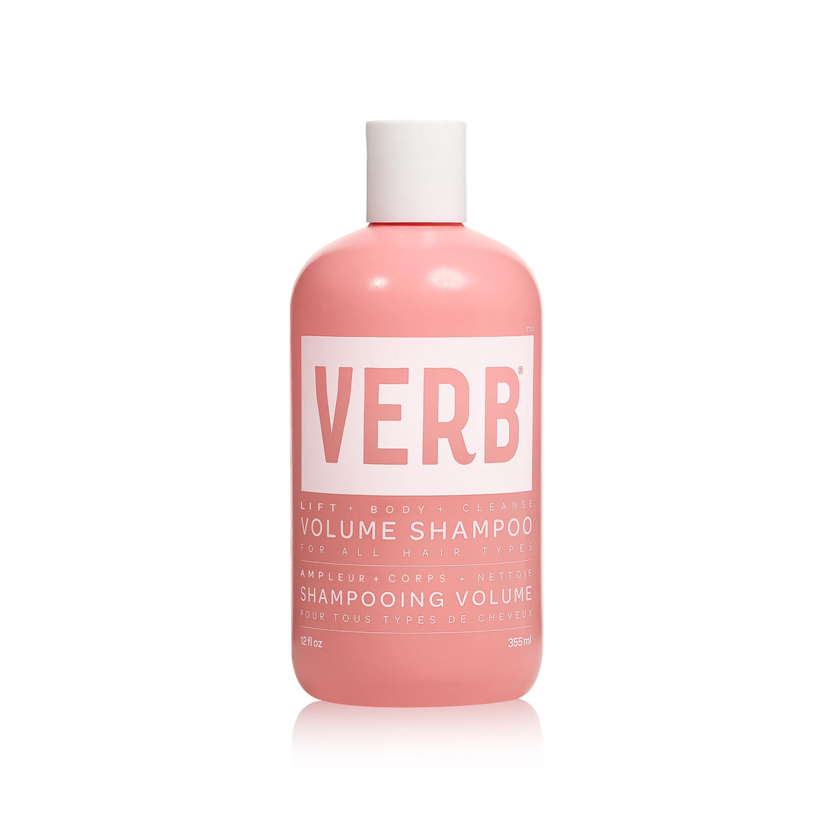 VERB volume shampoo front bottle showing product and benefit of lift