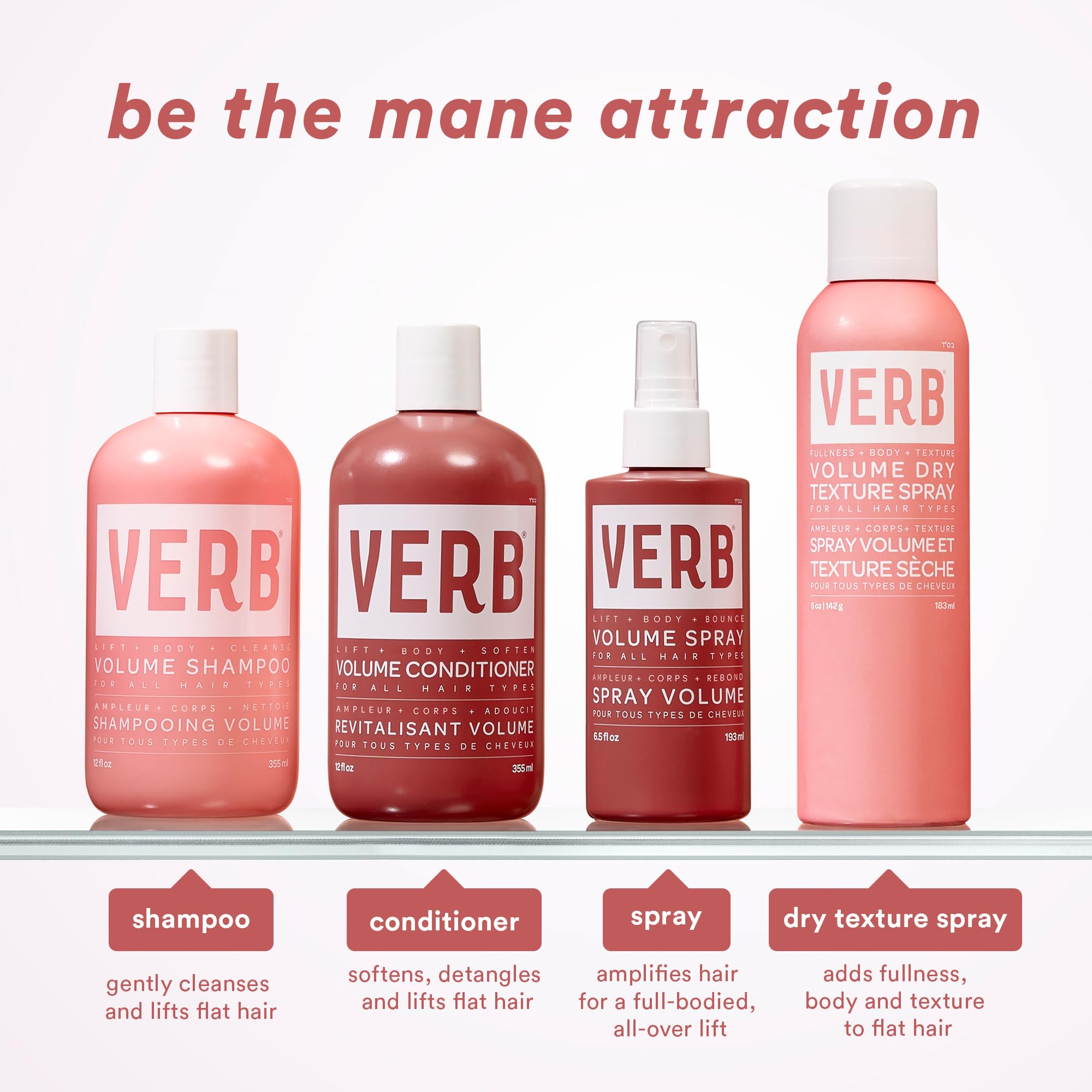 VERB volume shampoo being used in shower for visible root lift benefit