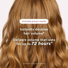 VERB spray nozzle close-up demonstrating fine mist for even volume and lightweight hold