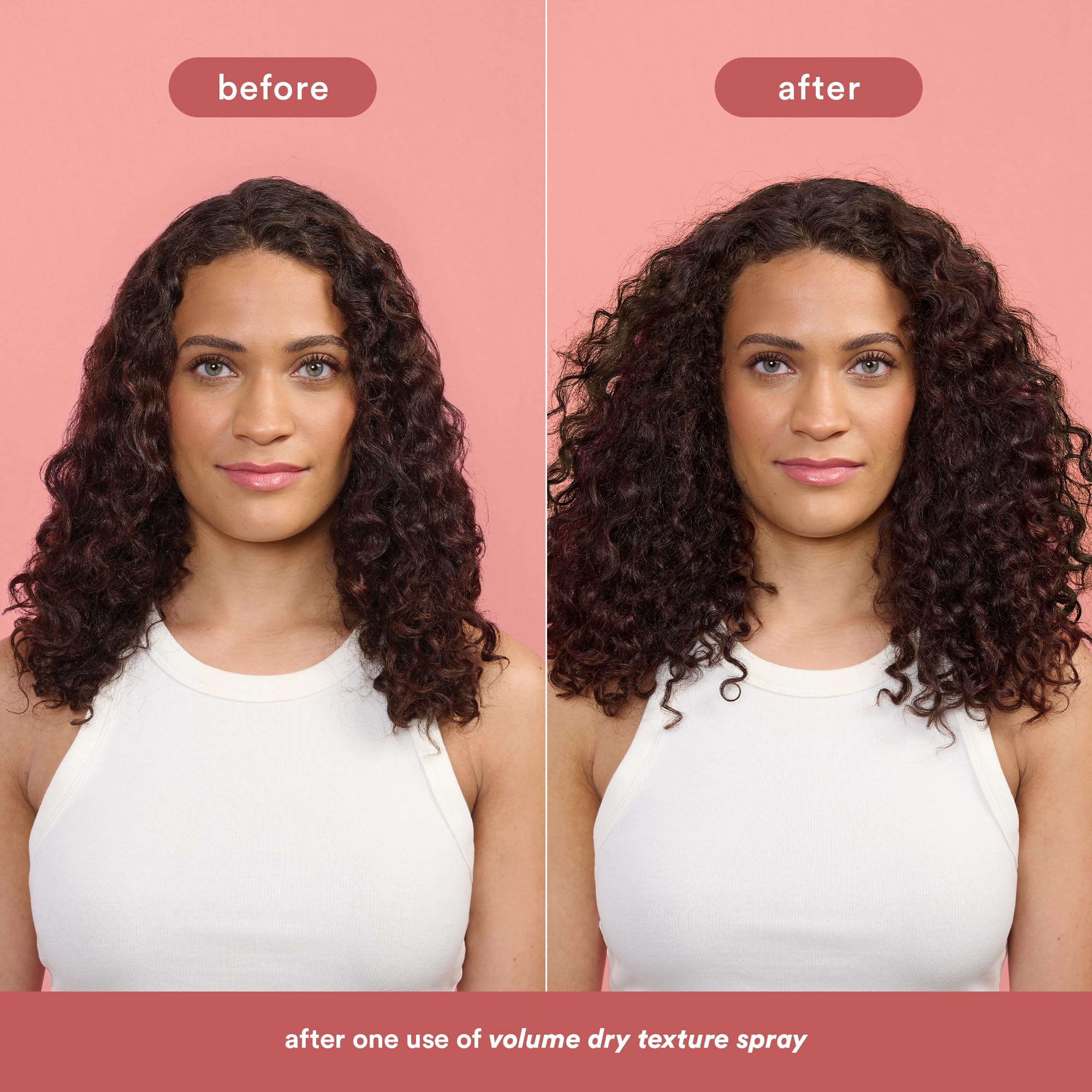 Mist spraying from VERB can illustrating even application and immediate texture benefit