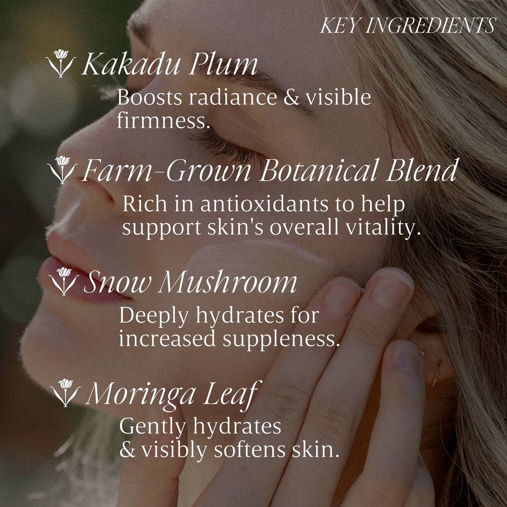 Verli serum in bathroom routine setting, suggests daily use and visible radiance benefit