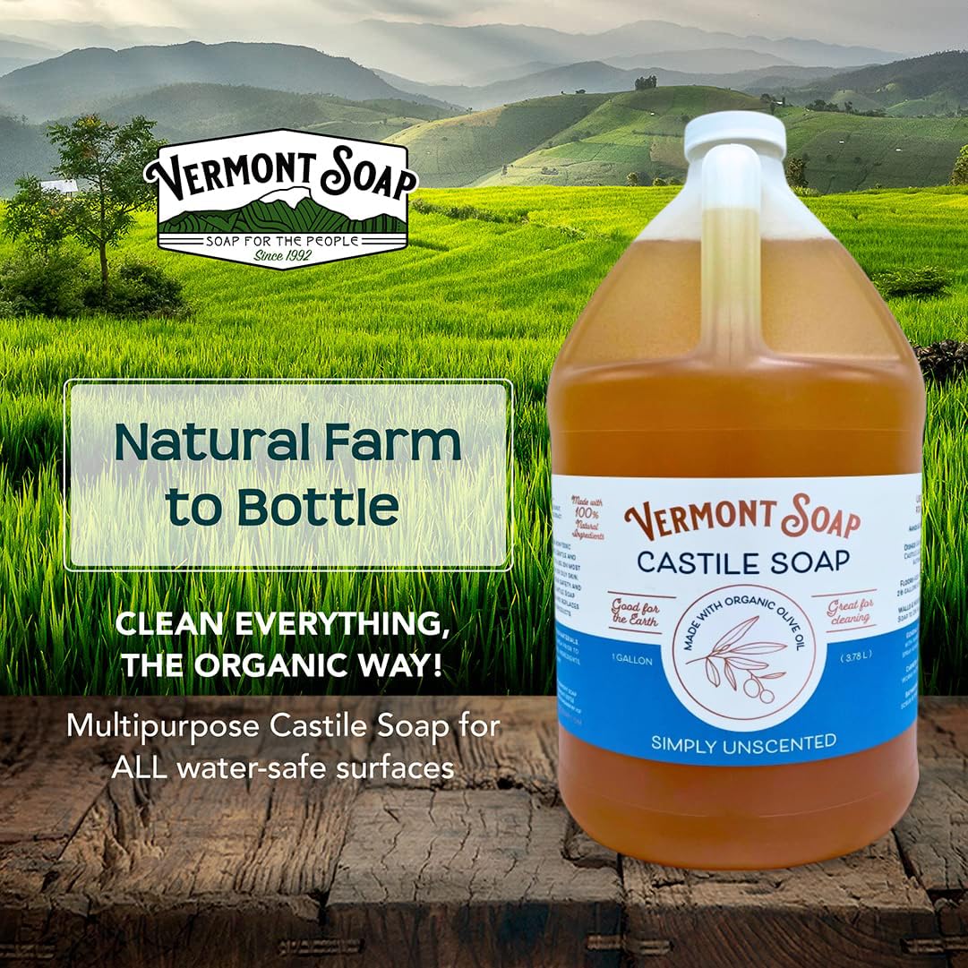VERMONT SOAP being used to refill a dispenser showing eco-friendly refill benefit