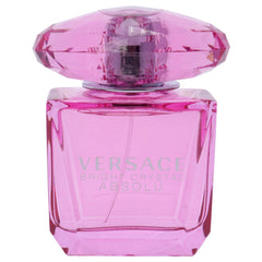 versace bright crystal absolu angled bottle reflecting light to showcase luxurious design and sparkle