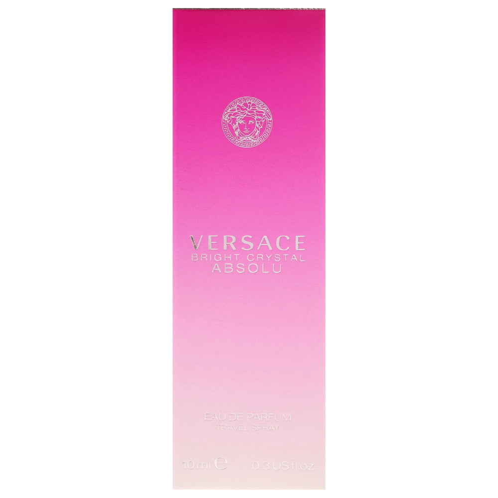Versace Bright Crystal Absolu cap and label detail demonstrates premium finish and brand clarity.