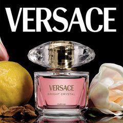 Versace Bright Crystal beside its box for scale showing full 3.0 oz packaging and gifting benefit