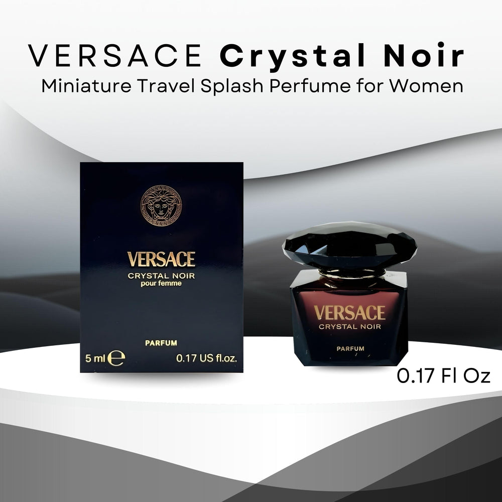 Versace Crystal Noir mini splash top view highlighting compact travel convenience
