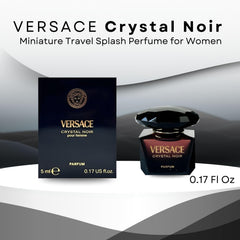 Versace Crystal Noir mini splash top view highlighting compact travel convenience