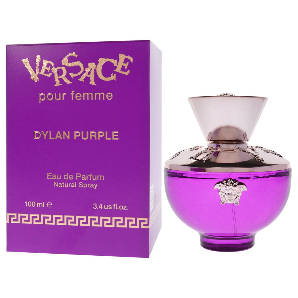 Versace Dylan Purple ingredient detail shot showing floral-fruity notes and sensory appeal