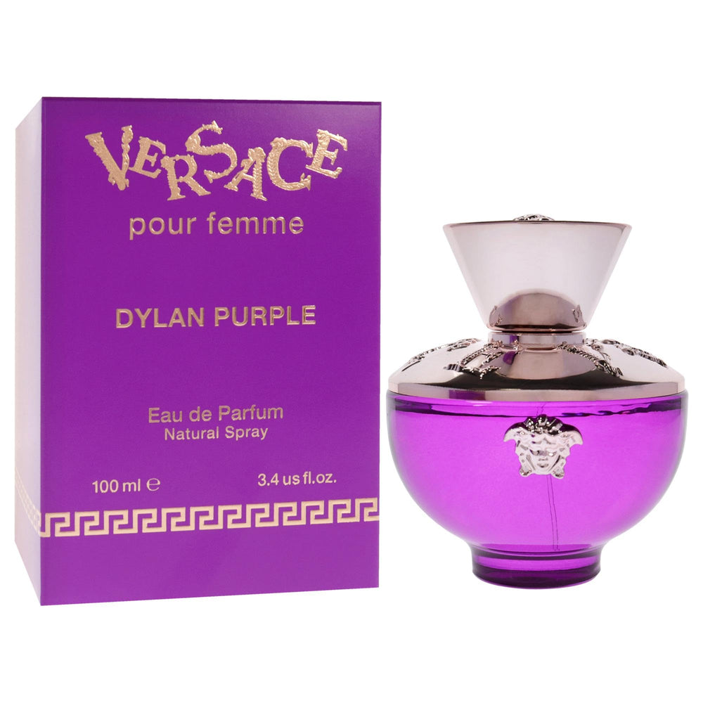Versace Dylan Purple being sprayed on wrist demonstrating application and wearable confidence