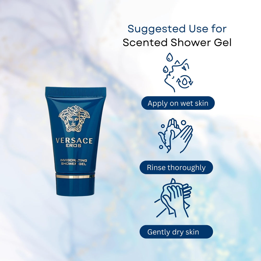 Versace Eros perfumed after-shave balm open tube showing moisturizing, soothing benefit