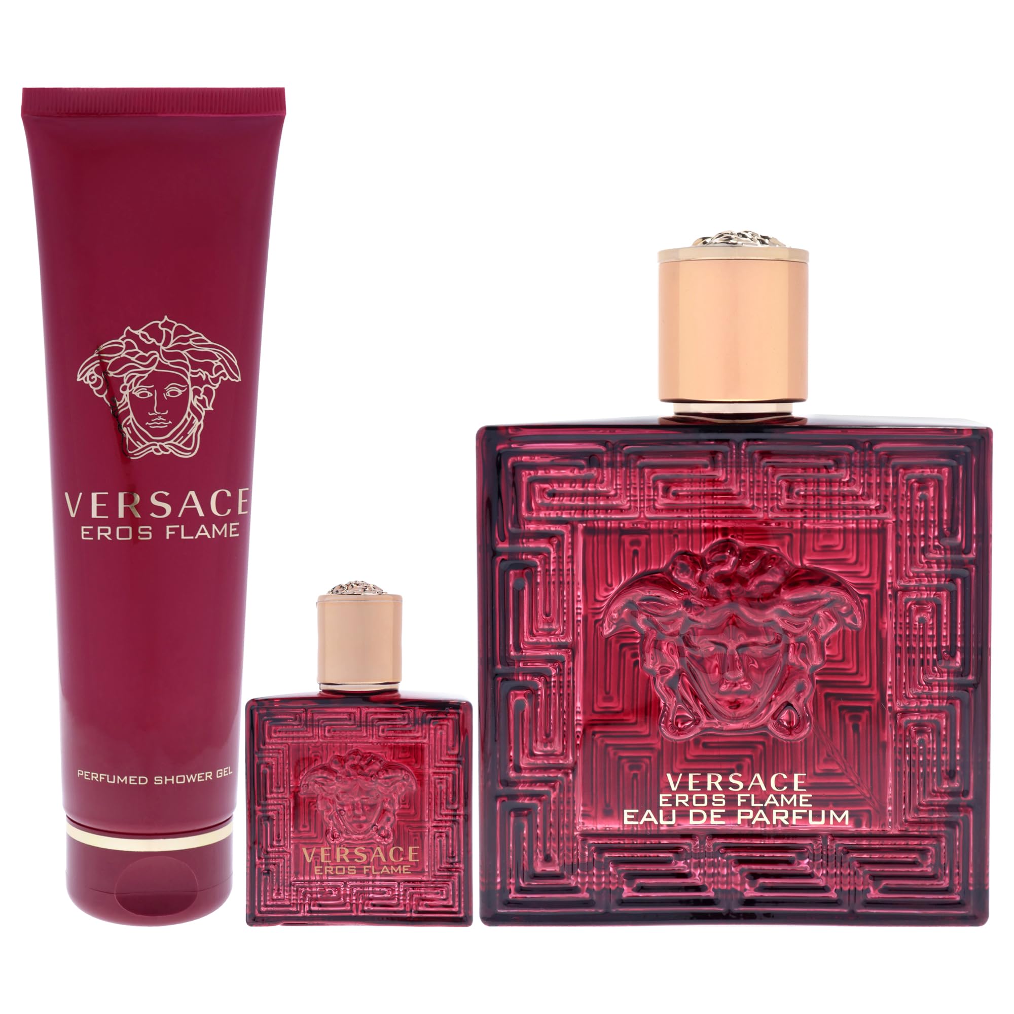 Versace Eros Flame 100ml bottle close-up highlighting luxurious detail
