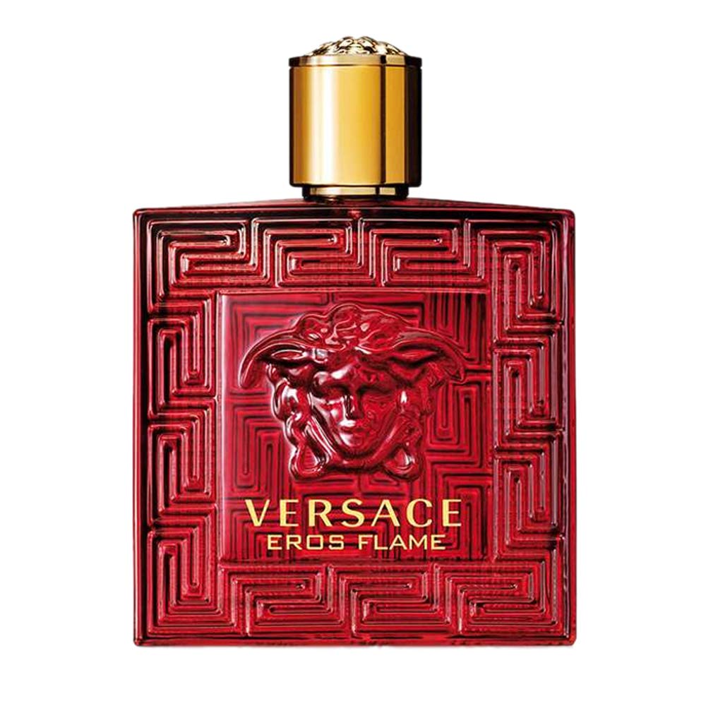 Versace Eros Flame front bottle showing label and design, adds bold style