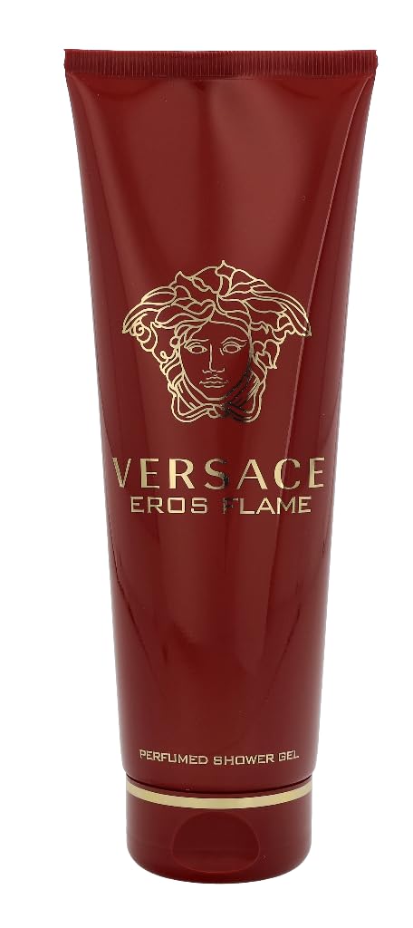 Versace Eros Flame gel texture close-up showing rich lather and cleansing benefit