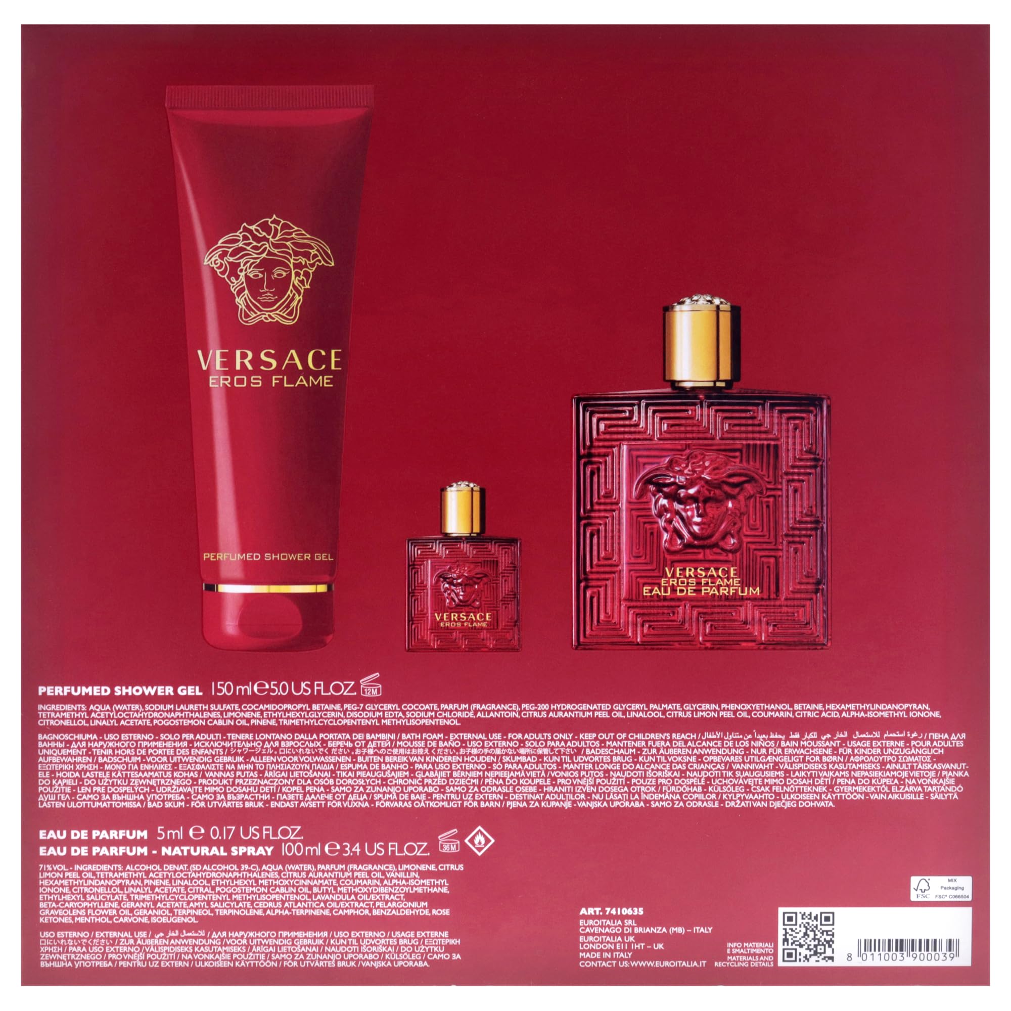 Versace Eros Flame worn by model in evening setting conveying confidence