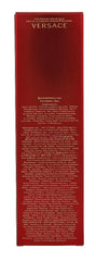 Versace Eros Flame size comparison next to toiletry items for travel-friendly benefit
