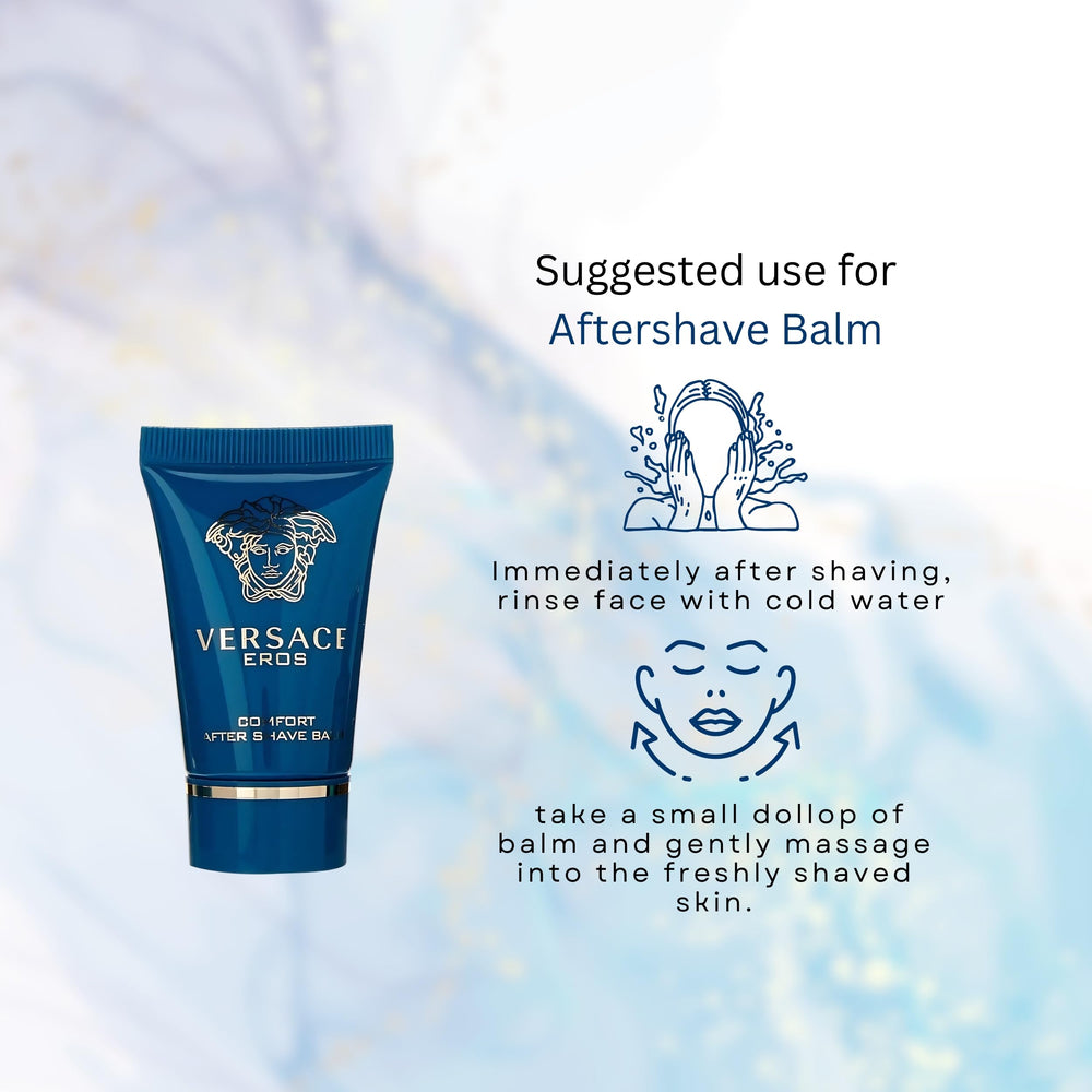 Versace Eros shower gel texture on hand demonstrating gentle cleansing and fresh scent