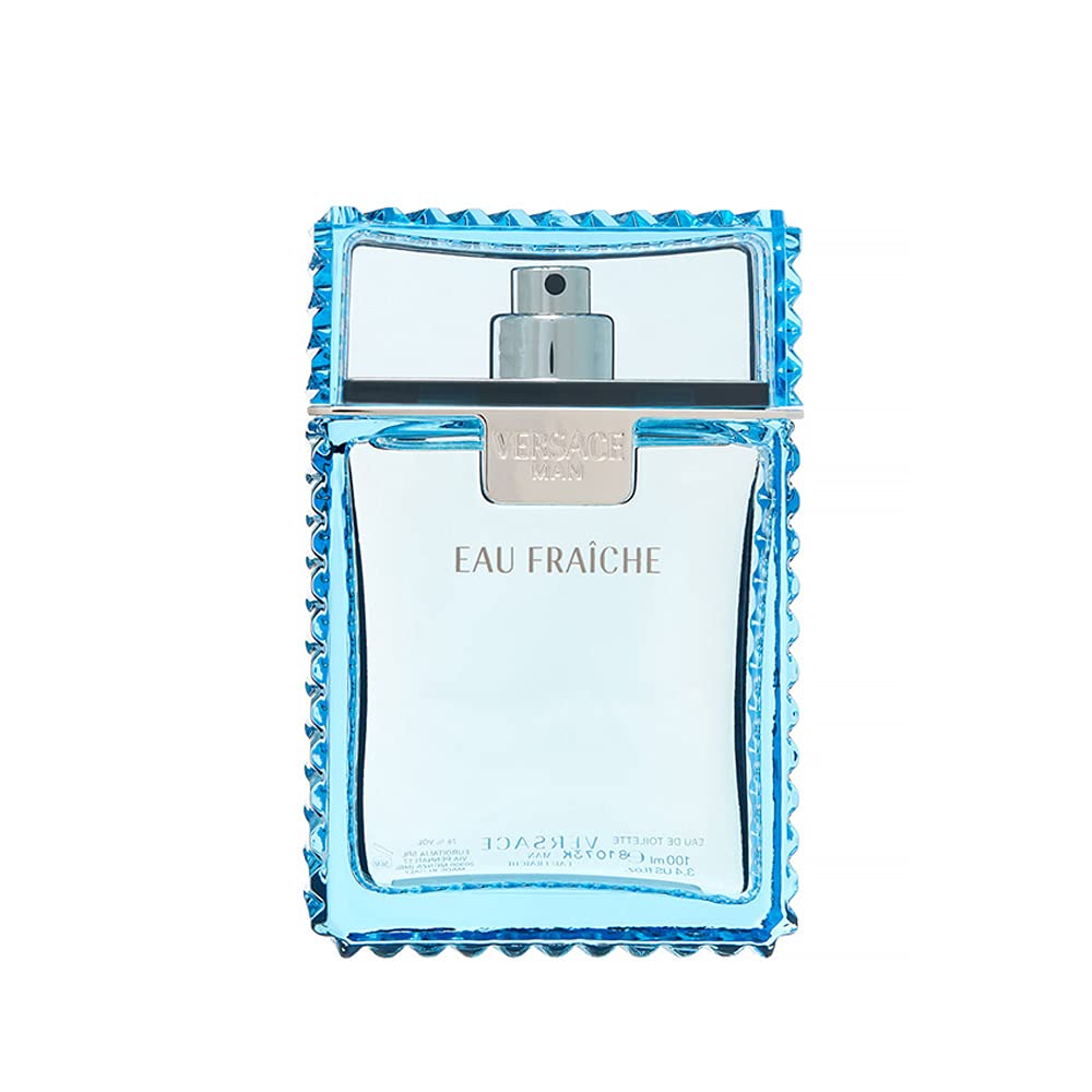 Versace lifestyle shot applying fragrance for fresh daytime confidence